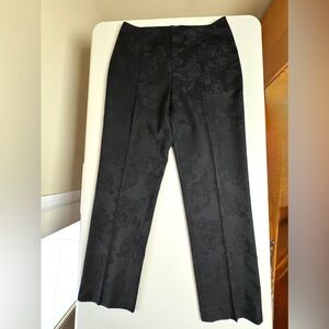 Vintage Black Tapered Pants Tonal Floral Jacquard NWOT